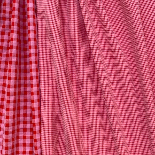 Tissu vichy framboise mini