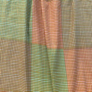 Tissu vichy jaune vert et rose