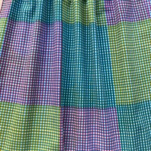 Tissu vichy vert bleu violet