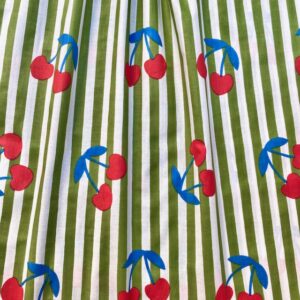 tissu rayé vert Cerise