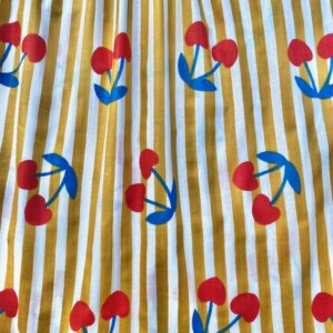 tissu rayé jaune Cerise