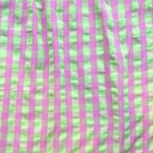 Tissu vichy vert et rose