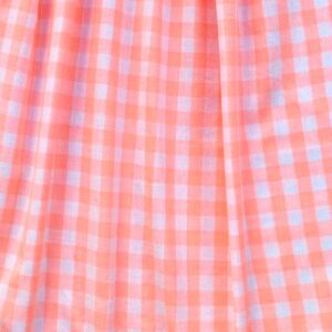 Tissu vichy blanc et rose fluo