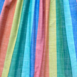 Tissu rayures multicolores pastel