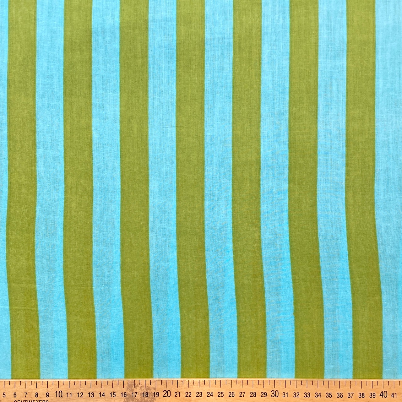 Tissu rayure Bleu et Vert