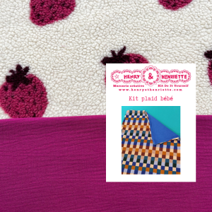 kit plaid bébé sherpa fraise