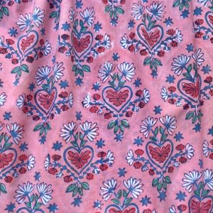 Tissu coeur rose