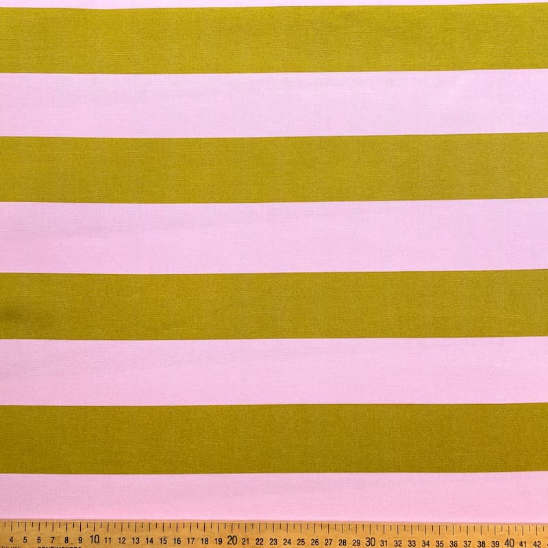 Tissu Canvas Coton Rose Ocre