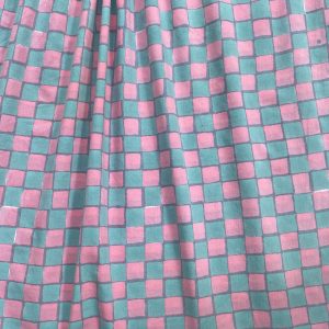 Tissu damier pink/green