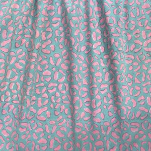 Tissu léopard pink/green