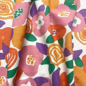 Tissu demi natte Coton Viviane Rose Jaune