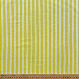 Tissu indien rayures fines jaune citron et blanc