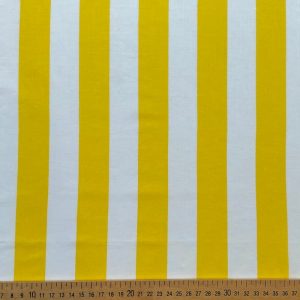Tissu indien rayé jaune citron et blanc