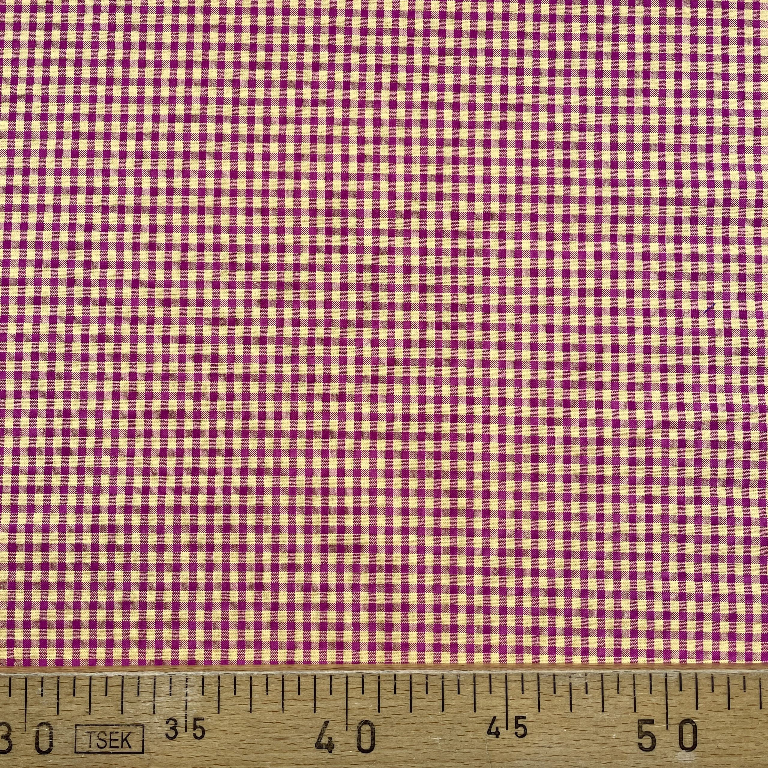 Tissu vichy Cerise et jaune mini