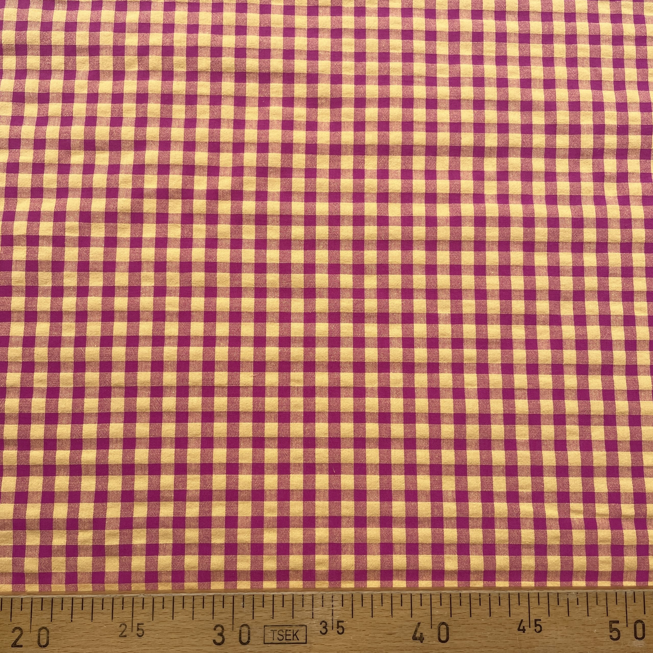 Tissu vichy Cerise et jaune