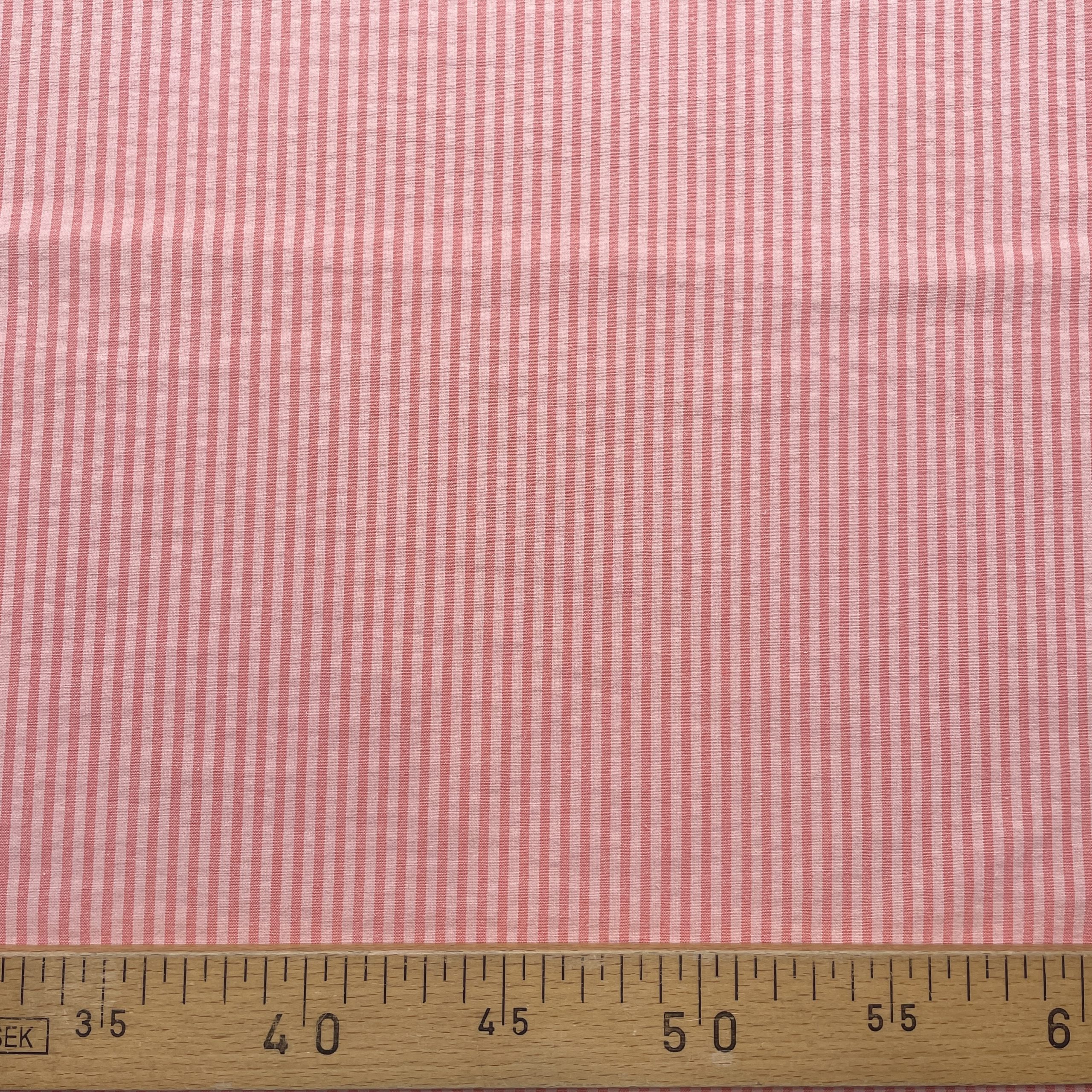 Tissu seersucker corail mini rayure Tissu seersucker corail mini rayure