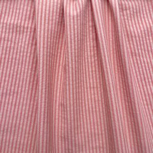 Tissu seersucker corail mini rayure