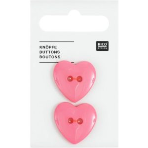 Boutons gros cœurs roses