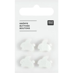 Boutons lapins blancs