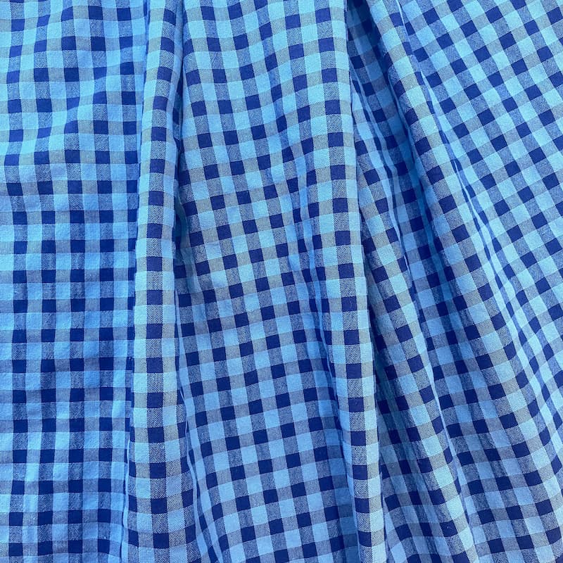 Tissu vichy Bleu royal
