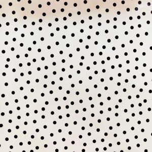 Toile cirée pois noirs fond blanc