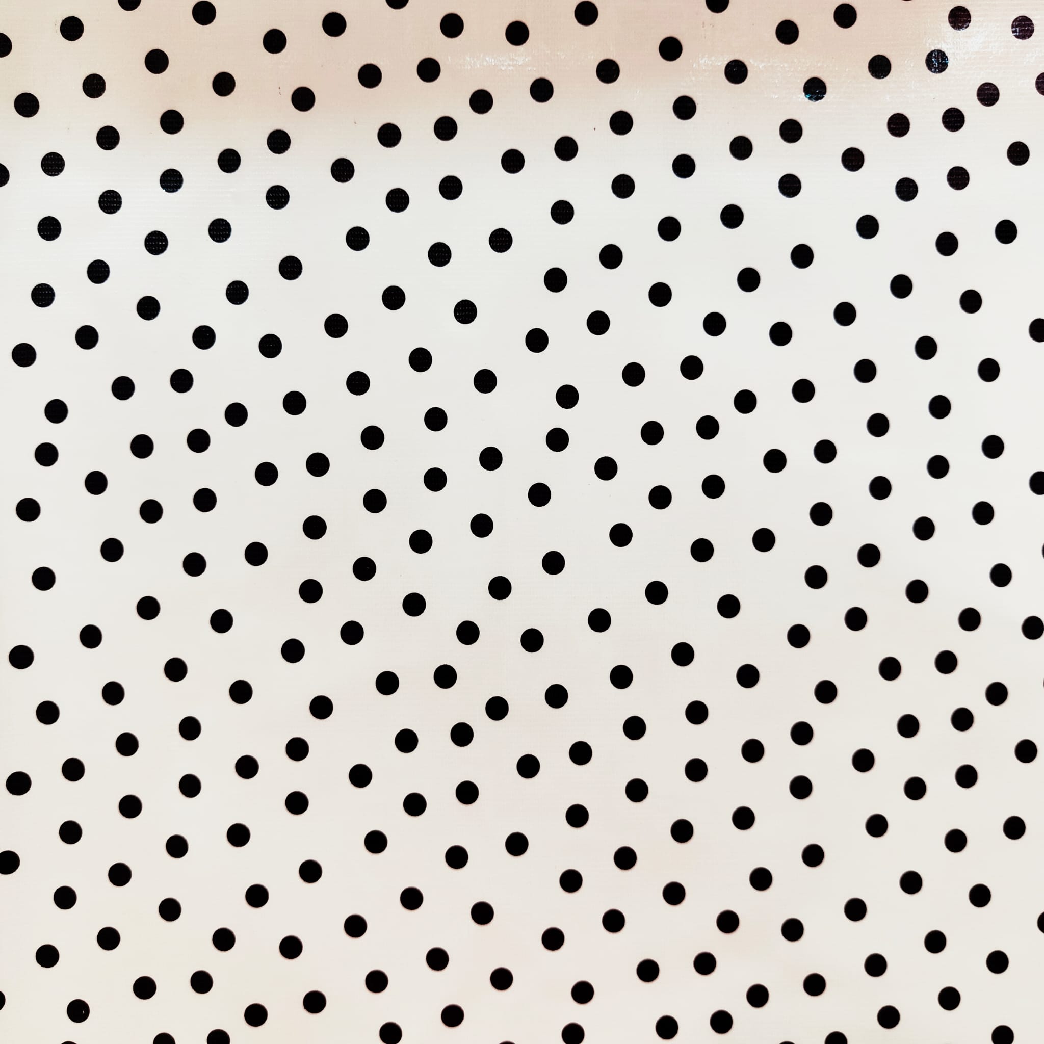 Toile cirée pois noirs fond blanc