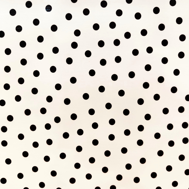 Toile cirée pois noirs fond blanc – Image 3