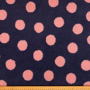 Tissu sherpa pois marine