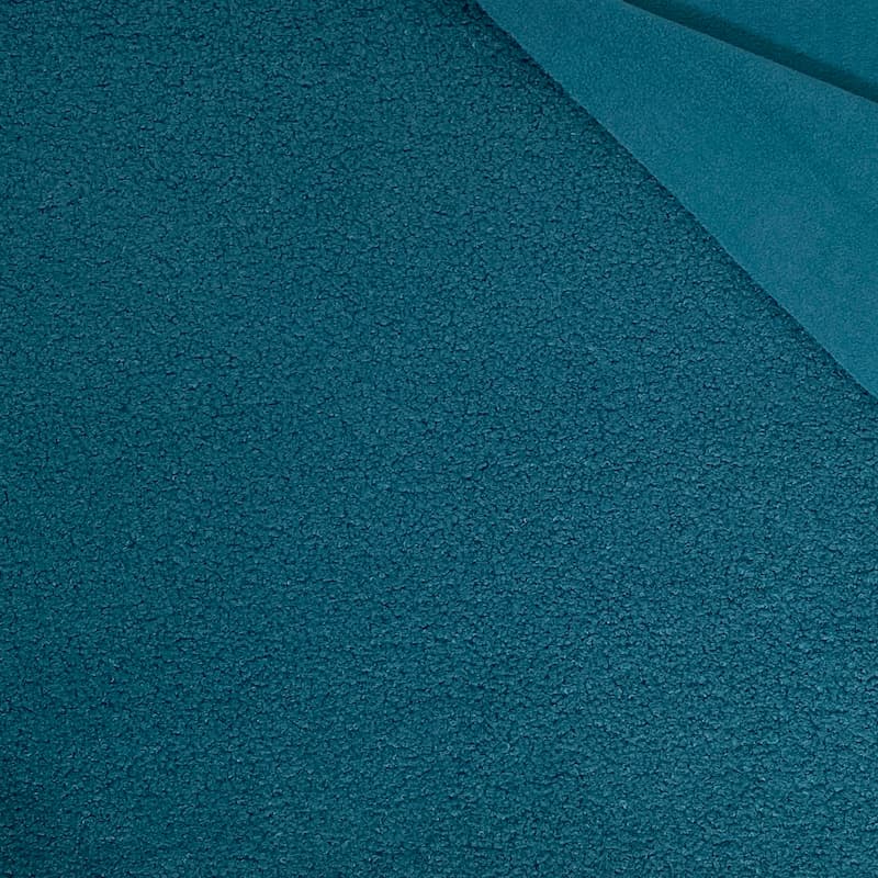 Tissu sherpa polaire pétrole