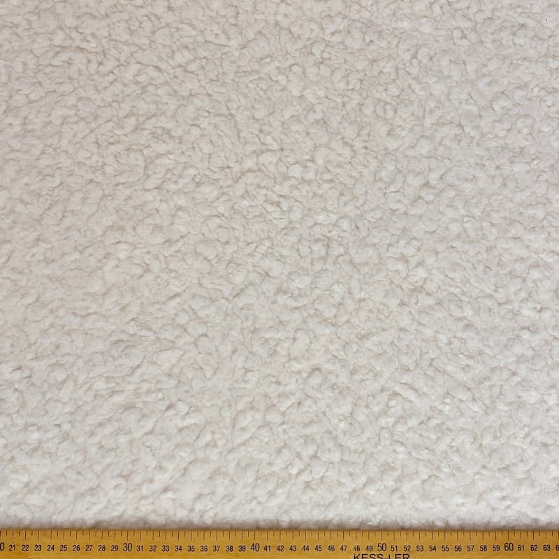 Tissu sherpa bouclé écru