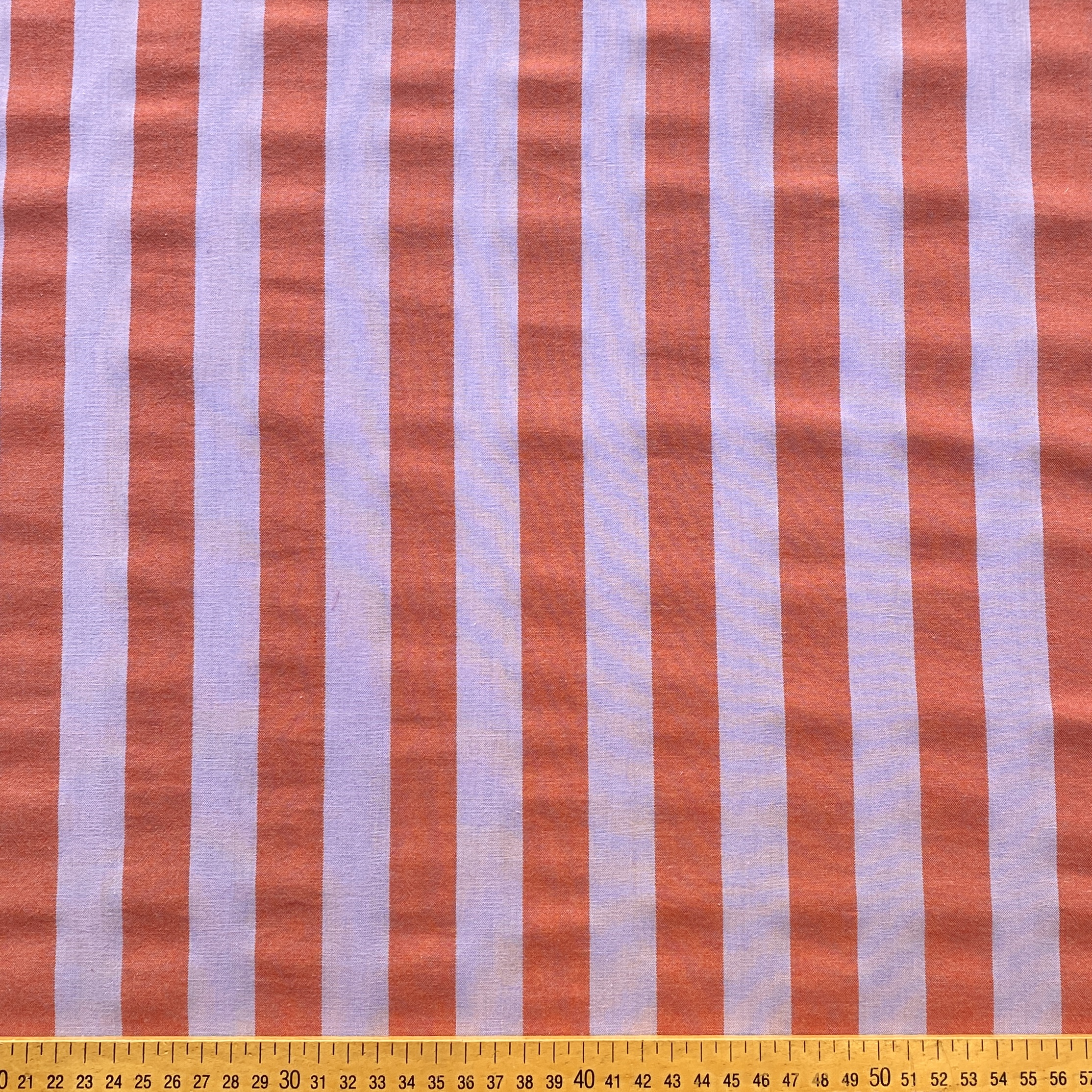 Tissu rayé fil teint lavande/orange