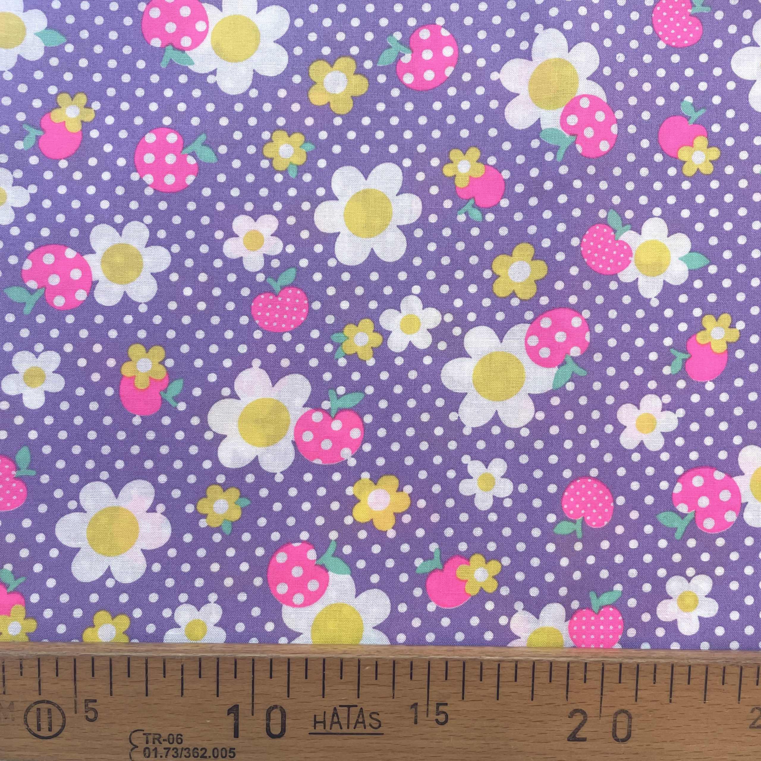 Coupon de 2m tissu apple flower remix violet