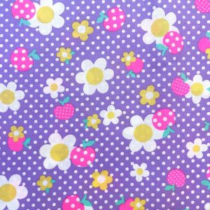 Coupon de 2m tissu apple flower remix violet