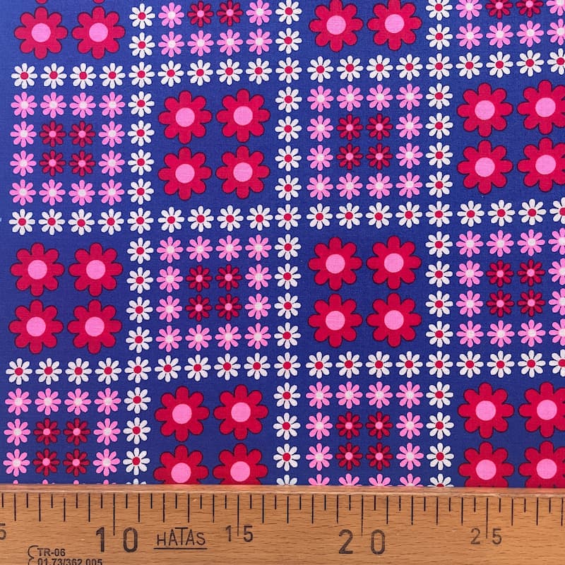 Coupon de 2m tissu Charmy remix Bleu foncé