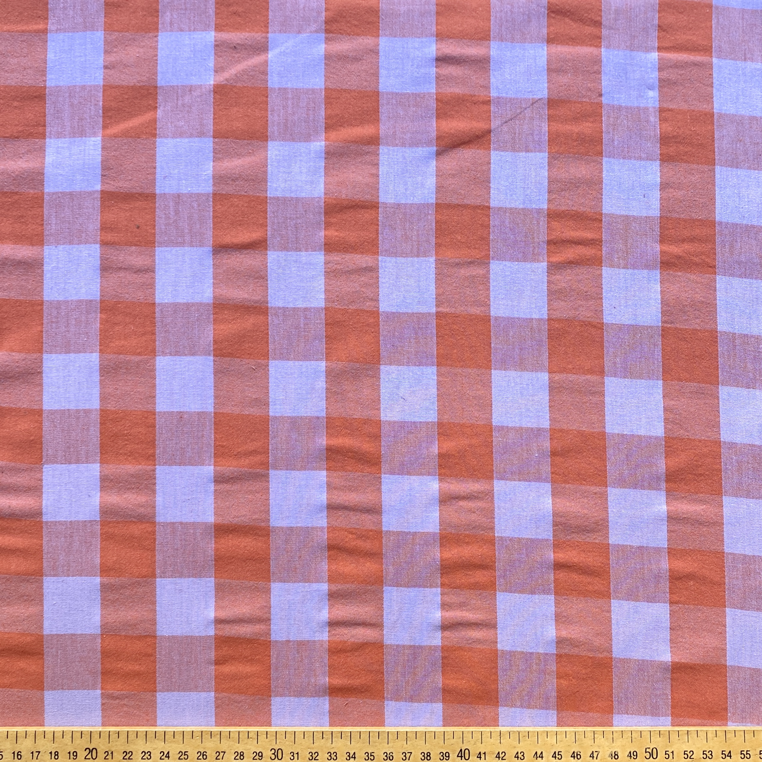 Tissu vichy fils teints Lavande Orange