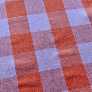 Tissu vichy fils teints Lavande Orange