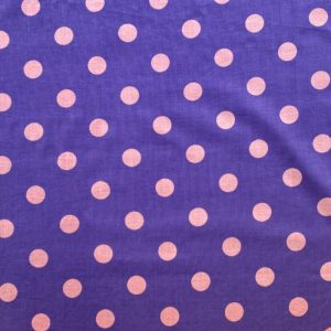 Tissu indien marine à pois rose