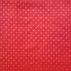 Tissu indien rouge à pois rose