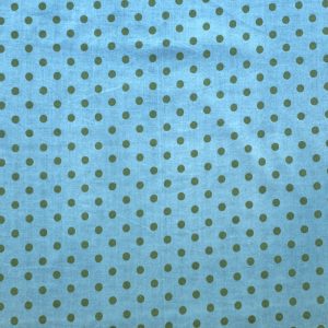 Tissu indien bleu gris à pois vert